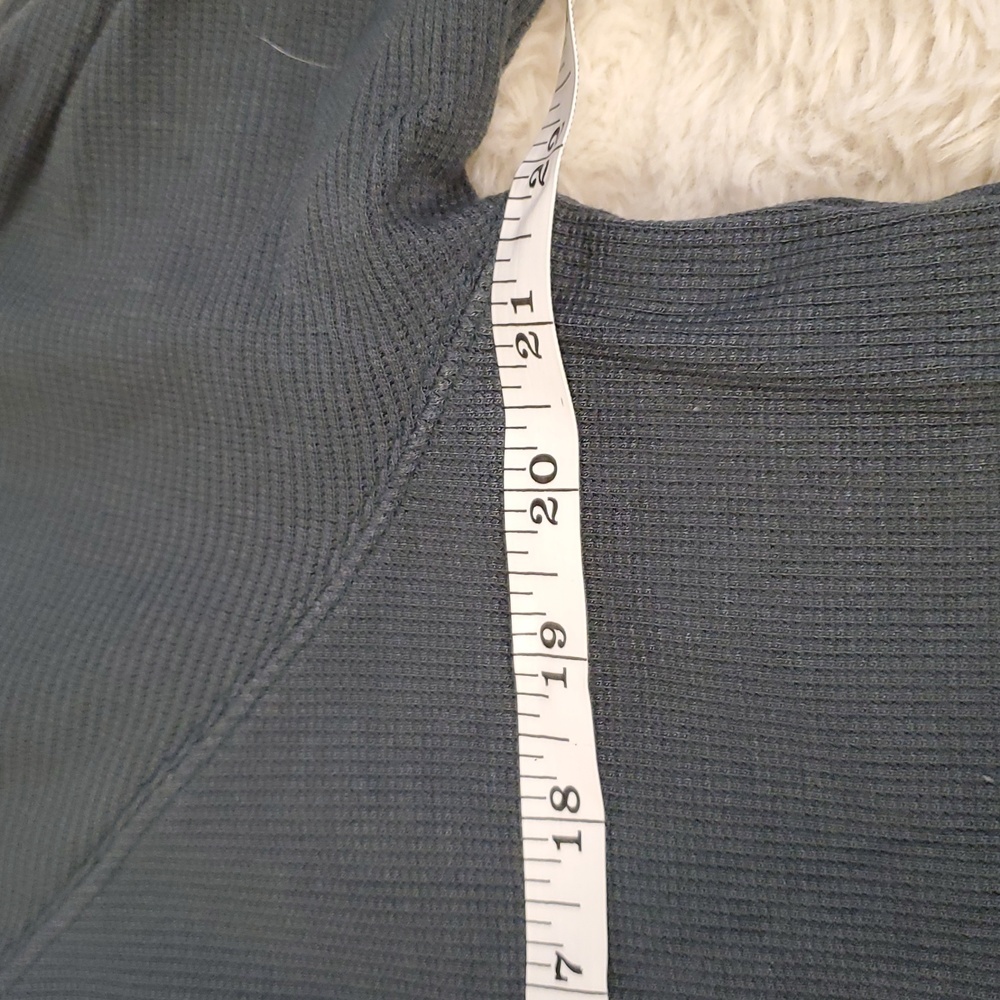 Tavi Renew Waffle Knit Crop Long Balloon Sleeve Forest Green Large - Picture 9 of 11